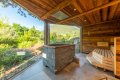 Panoramic sauna in summer